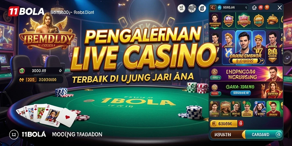 Screenshot menampilkan dealer profesional dalam permainan Live Casino 11BOLA.