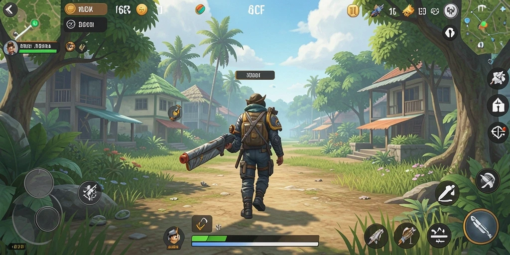 Screenshot gameplay 6CF menampilkan kehidupan virtual yang dinamis.