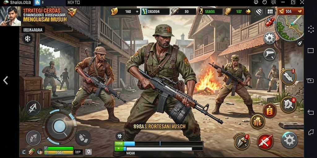 Screenshot utama 898A menampilkan aksi strategis di medan tempur.
