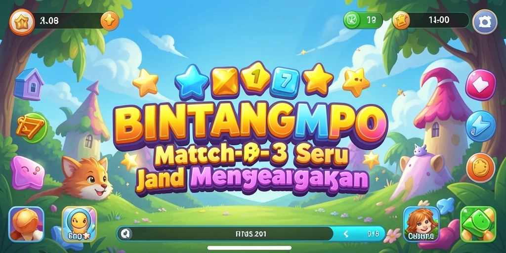 Gameplay seru BINTANGMPO yang melibatkan pencocokan item.