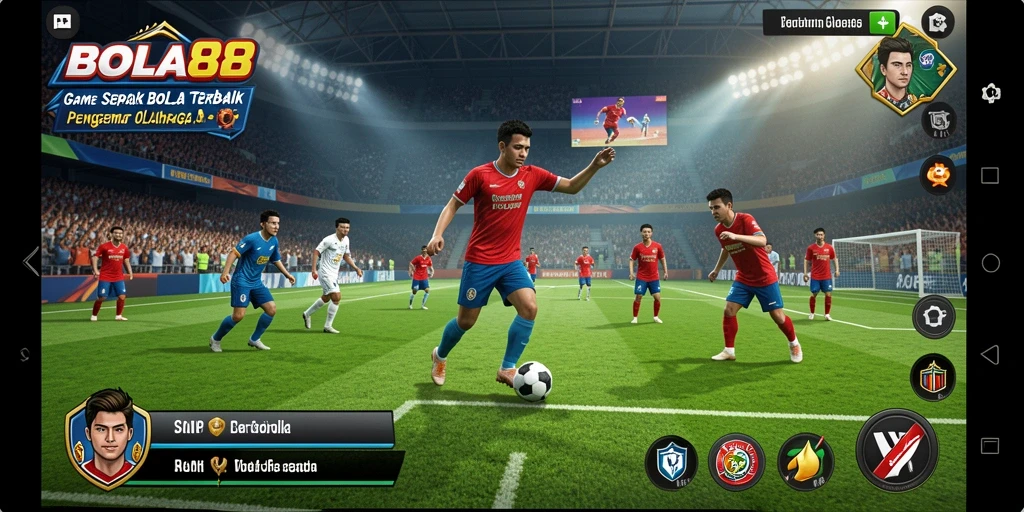Tampilan gameplay BOLA88 yang mengeksplorasi olahraga sepak bola.