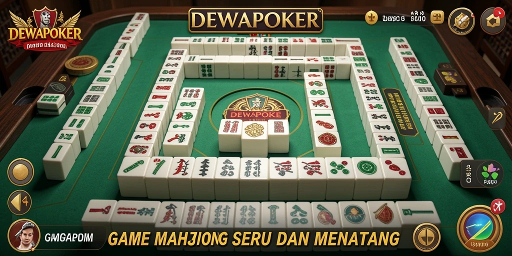 Screenshot DEWAPOKER menampilkan gameplay Mahjong yang seru.
