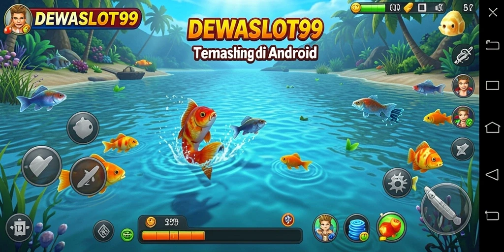 Tampilan gameplay DEWASLOT99 dengan aksi memancing yang seru dan menegangkan.