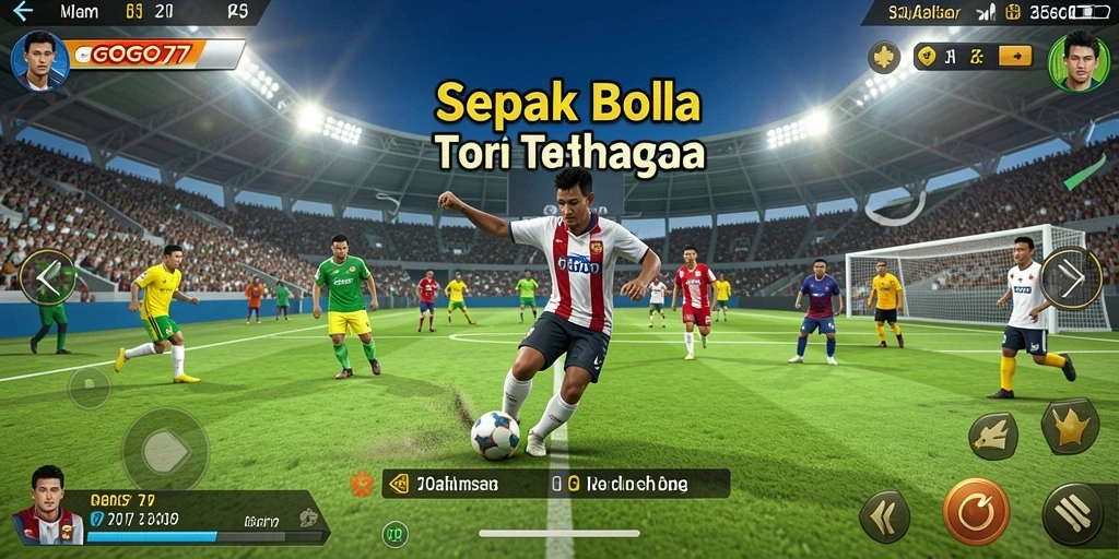 Tangkapan layar utama GOGO77 menampilkan aksi pertandingan sepak bola yang mendebarkan.