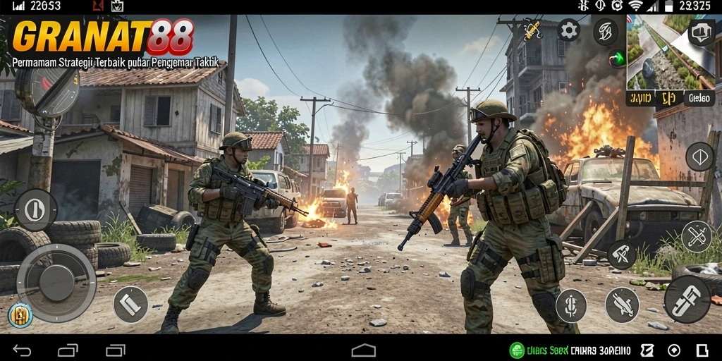 Screenshot dari gameplay <strong>GRANAT88</strong> menampilkan aksi pertempuran strategi yang mendebarkan.