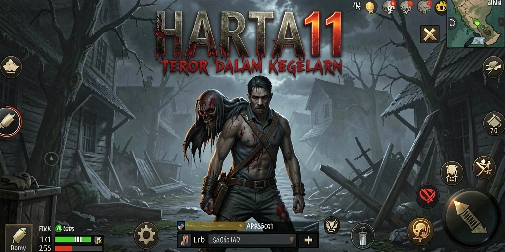 Gameplay menyeramkan HARTA11 dengan suasana horor yang mendebarkan.
