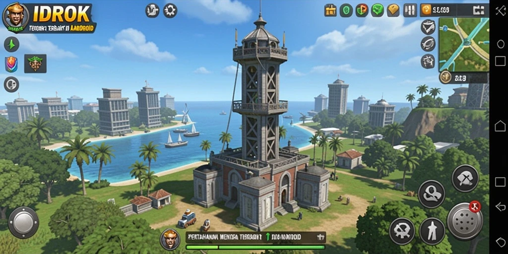Tampilan gameplay IDROK menunjukkan pertarungan seru Tower Defense.