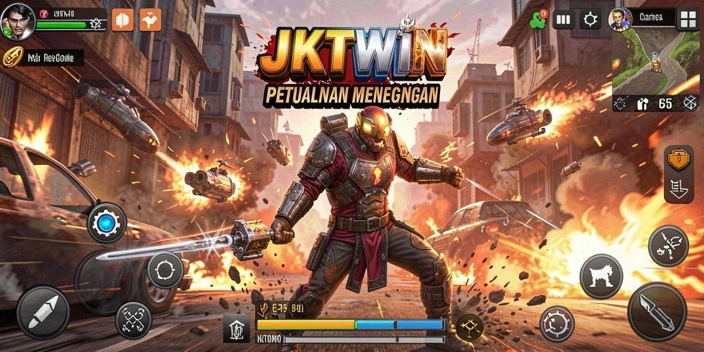 Tampilan gameplay seru dalam JKTWIN dengan aksi mendebarkan.