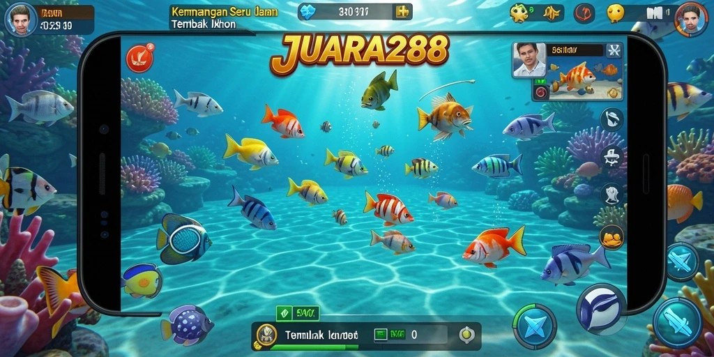 Tampilan menarik dari gameplay JUARA288 yang penuh aksi Tembak Ikan.