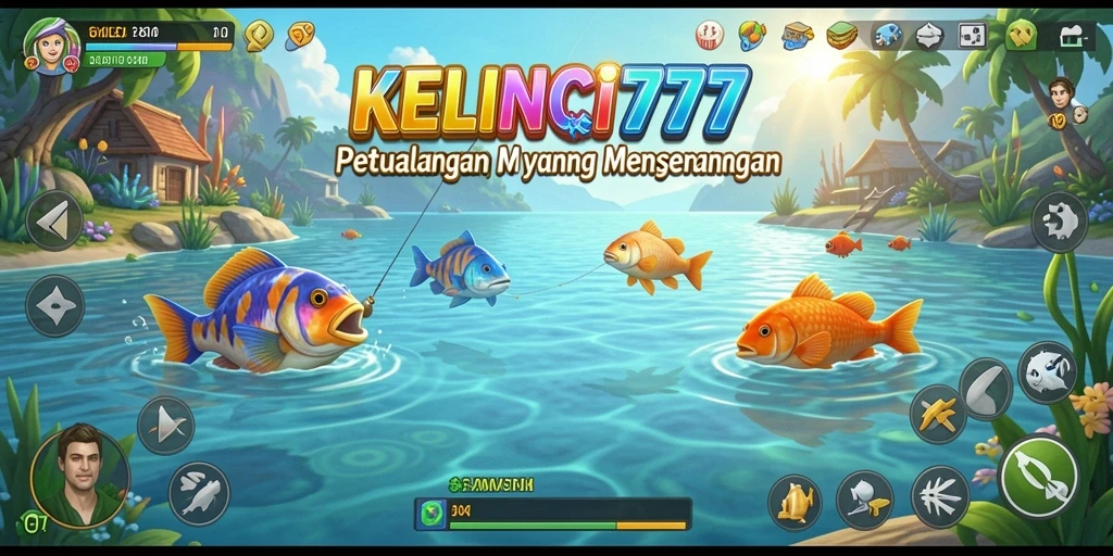 Tampilan gameplay memancing yang menarik dan realistis di KELINCI777.