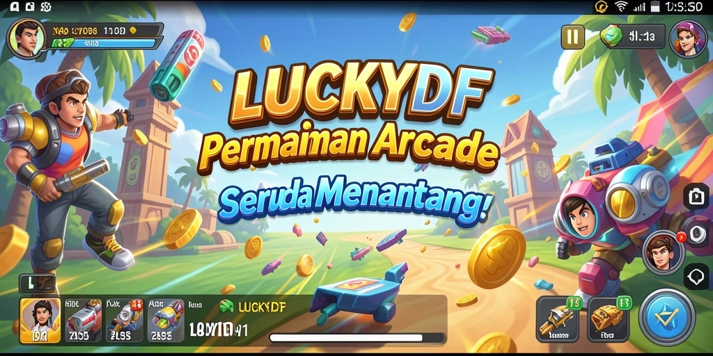 Tampilan gameplay LUCKYDF yang penuh aksi dan tantangan menarik.