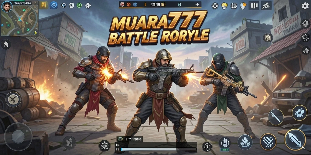 Screenshot MUARA777 menampilkan aksi seru dalam pertandingan Battle Royale.
