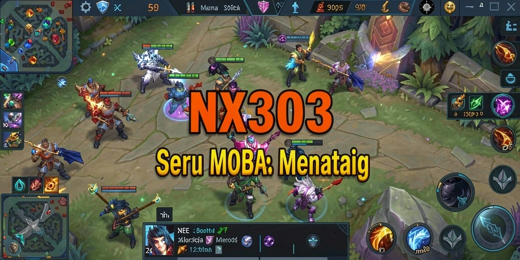 Tampilan gameplay seru dari NX303 yang menampilkan aksi MOBA intens.