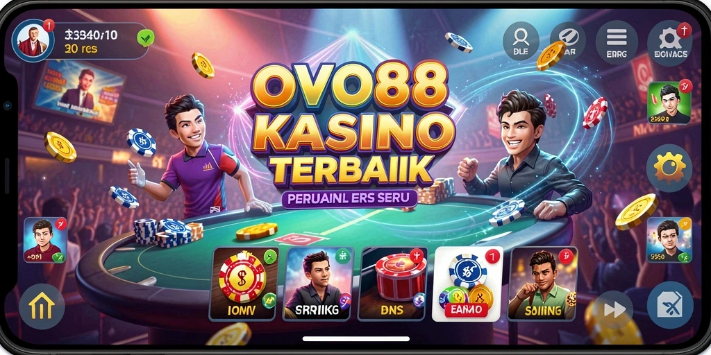 Tampilan aplikasi OVO88 saat bermain kasino dengan real dealer.