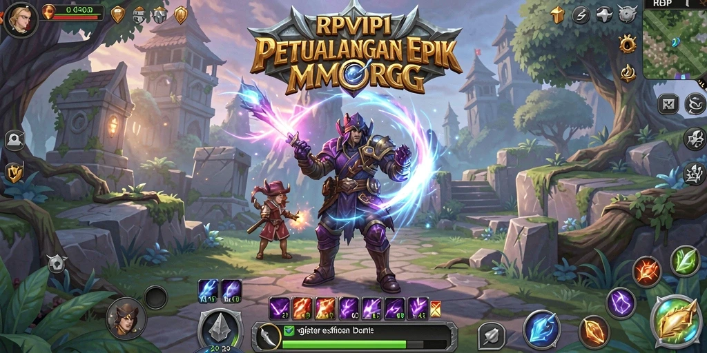 Screenshot RPVIP1 menampilkan aksi seru dalam pertempuran MMORPG.