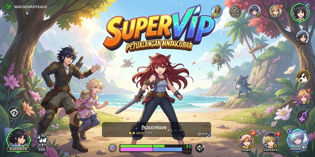 Tampilan gameplay yang epik dalam SUPERVIP dengan karakter anime yang luar biasa.