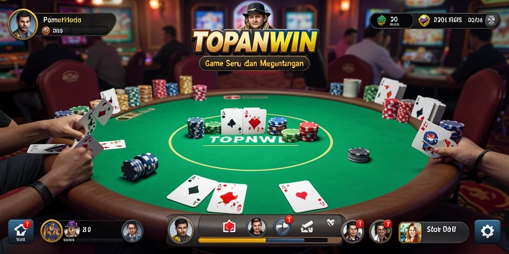 Screenshot utama TOPANWIN menampilkan gameplay poker yang seru.