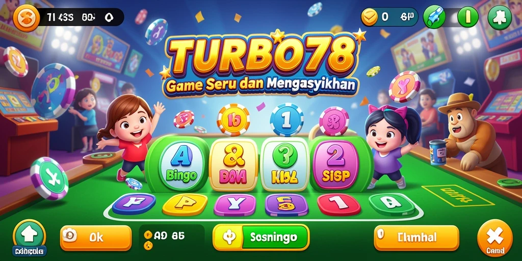 Tampilan gameplay seru dari TURBO78, penuh warna dan interaktif.