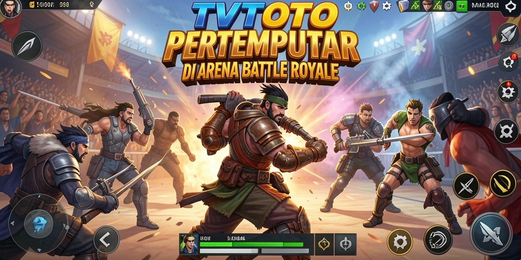 Tangkapan layar dari gameplay seru TVTOTO saat pertarungan Battle Royale.
