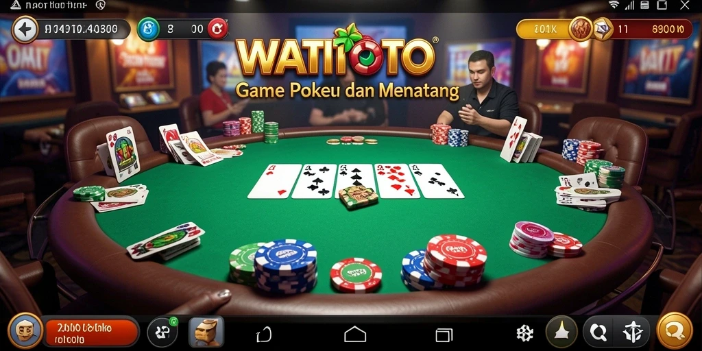 Tampilan gameplay Poker yang mendebarkan di WATITOTO.