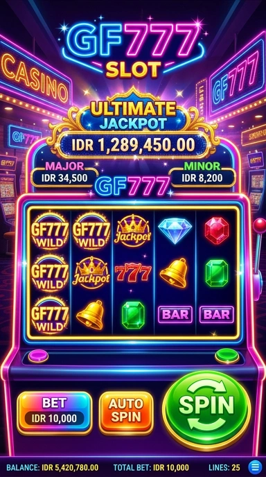 Menu navigasi dalam aplikasi gf777 yang intuitif.